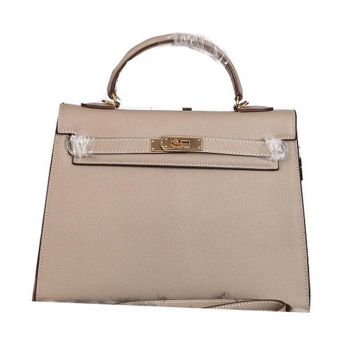 Hermes Kelly 32cm Sacs à bandoulière en cuir grainé gris