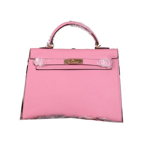 Hermes Kelly 32cm Sacs à bandoulière en cuir grainé rose