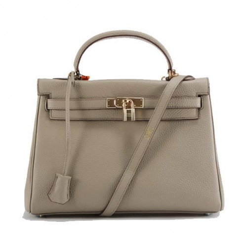 Hermes Kelly 32cm Sacs à main en cuir Togo 6018 Light Grey Golden