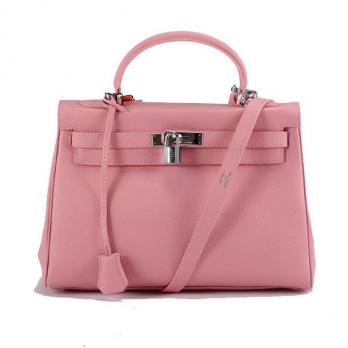 Hermes Kelly 32cm Sacs à main en cuir Togo 6018 Rose Argent