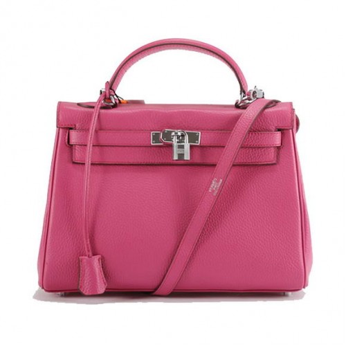 Hermes Kelly 32cm Sacs à main en cuir Togo 6018 Roseo Silver