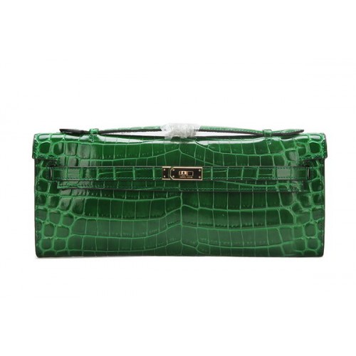 Hermes Kelly Pochette Croco Cuir K1002 Vert