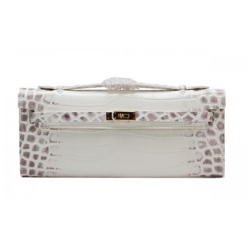 Hermes Kelly Pochette Croco Cuir K1002 OffWhite