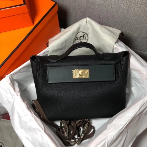 Hermes Kelly Original Togo Sac fourre-tout en cuir H2424 Noir