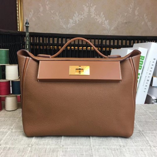 Hermes Kelly Original togo Sac fourre-tout en cuir H2424 Marron