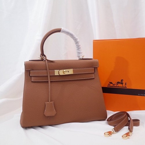 Hermes Kelly Sac à bandoulière Original TOGO Cuir KY3255 marron