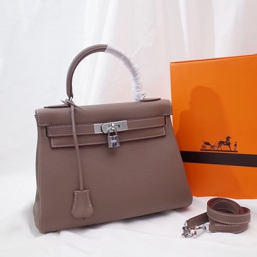Hermes Kelly Sac à bandoulière Original TOGO Cuir KY3255 gris