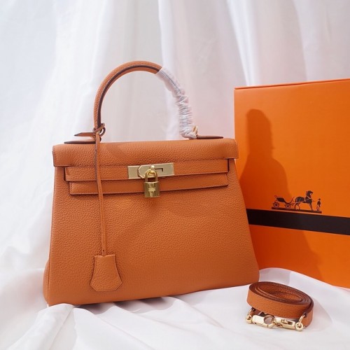 Hermes Kelly Sac à bandoulière Original TOGO Cuir KY3255 orange