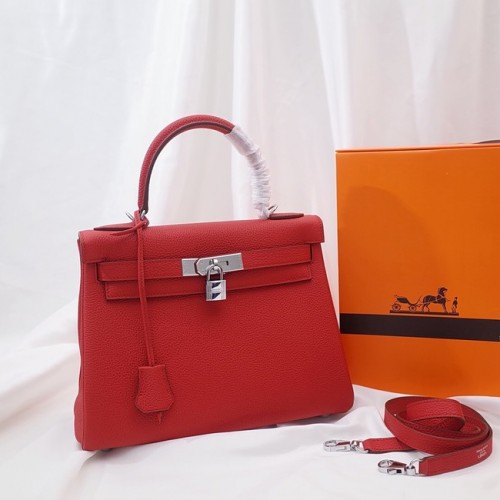 Hermes Kelly Sac à bandoulière Original TOGO Cuir KY3255 rouge