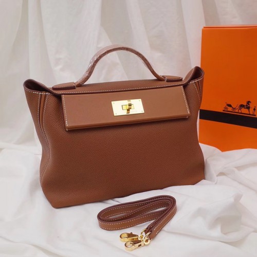 Hermes Kelly togo Sac fourre-tout en cuir H2424 marron