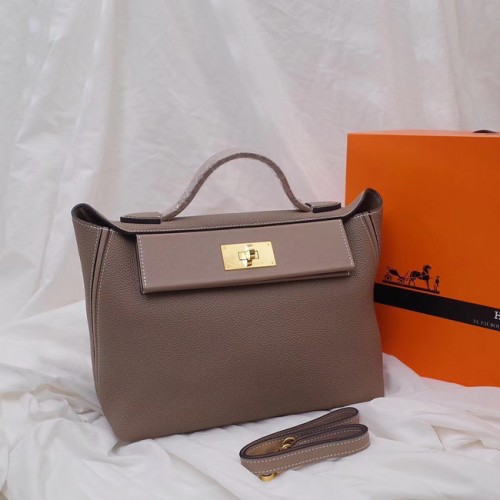 Hermes Kelly Togo sac fourre-tout en cuir H2424 gris