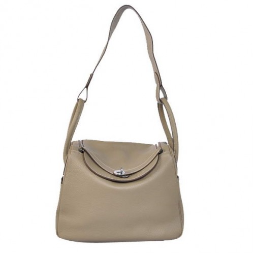 Hermes Lindy 30CM Havanane Sacs à main 1057 Matériel en cuir gris argent