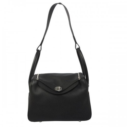 Hermes Lindy 30CM Havanane Sac à bandoulière Noir