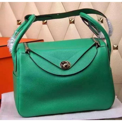 Hermes Lindy 30CM Sac à bandoulière en cuir H0881 Vert
