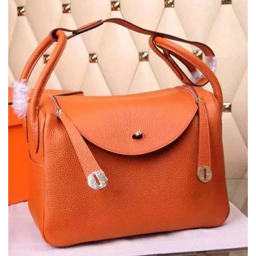 Hermes Lindy 30CM Sac à bandoulière en cuir H0881 Orange