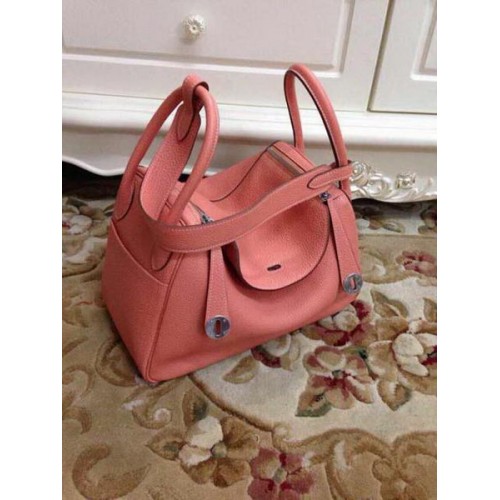 Hermes Lindy 30CM Sac à bandoulière en cuir d'origine HLD30 Rose