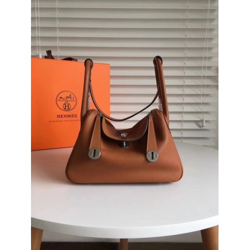 Hermes Lindy Original Togo sac en cuir 5086 marron