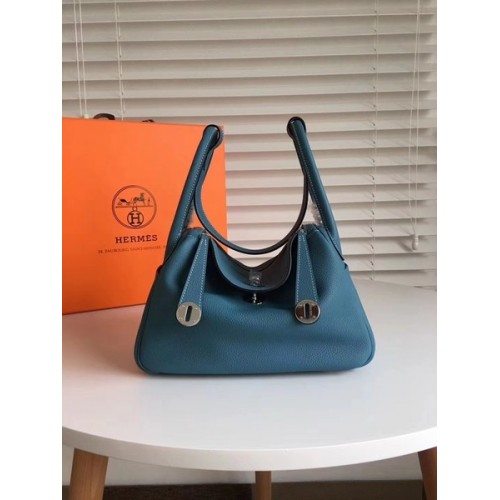 Hermes Lindy Original Togo sac en cuir 5086 bleu foncé