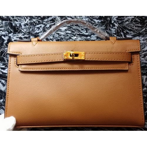 Hermes MINI Kelly 22cm Sac fourre-tout en cuir de veau K011 Blé