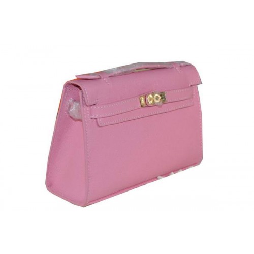 Hermes MINI Kelly 22cm sac fourre-tout en cuir de veau rose