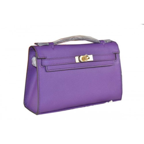 Hermes MINI Kelly 22cm Sac fourre-tout en cuir de veau Violet