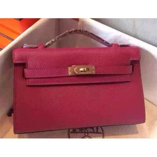 Hermes MINI Kelly 22cm sac fourre-tout cuir de veau K22 pêche