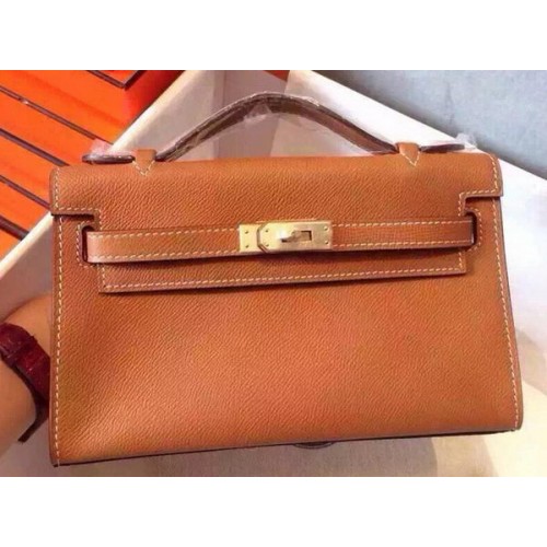 Hermes MINI Kelly 22cm Tote Bag Cuir de veau K22 Blé