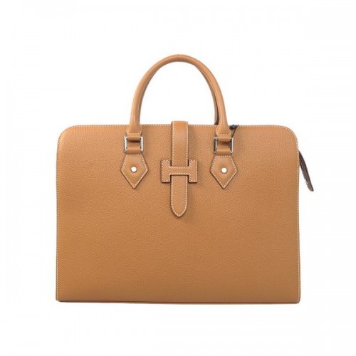 Hermes Mens Porte-documents en cuir de veau 3309 Blé