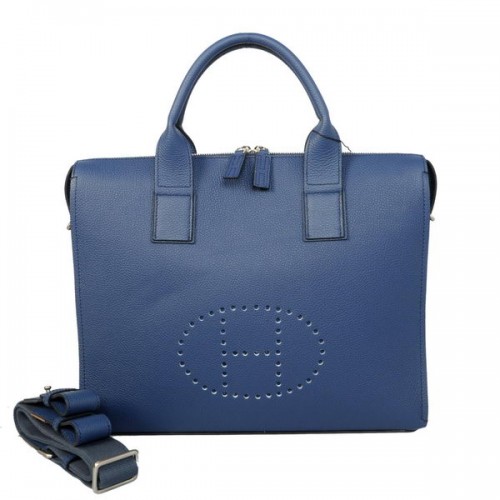 Hermes Mens Porte-documents en cuir de veau H1705A Royalblue