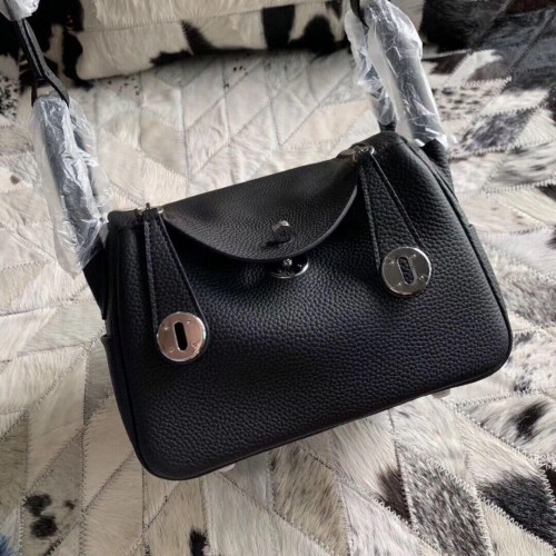 Hermes Mini Lindy Original Togo sac en cuir 5088 noir