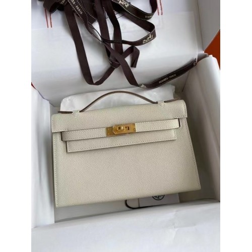Hermes Original Epsom Leather KEL2278 Craie&Métal Doré