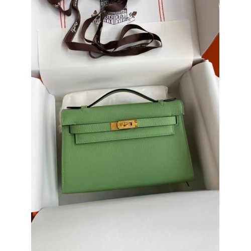Hermes Original Epsom Leather KEL2278 vert&métal doré