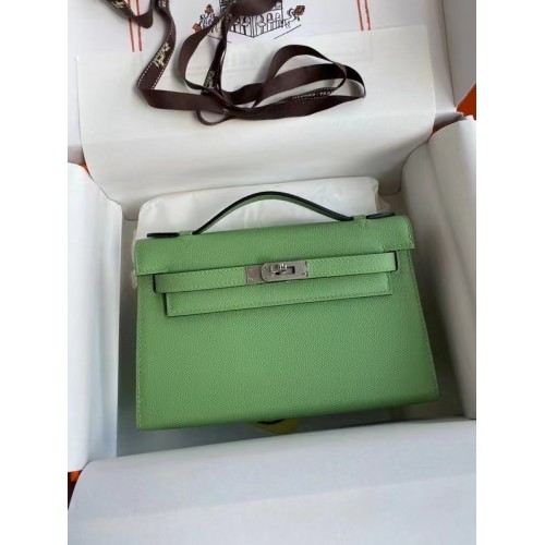 Hermes Original Cuir Epsom KEL2278 vert&Métal argenté