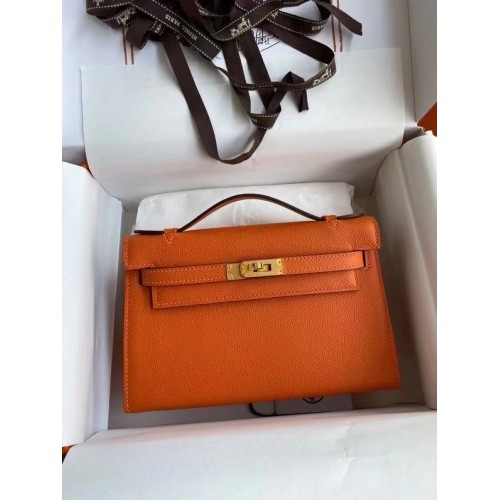 Hermes Original Cuir Epsom KEL2278 métal orange&doré