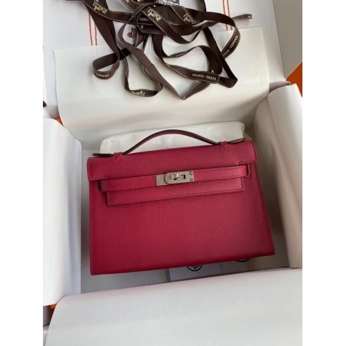 Hermes Original Epsom Cuir KEL2278 violacé&Métal argenté