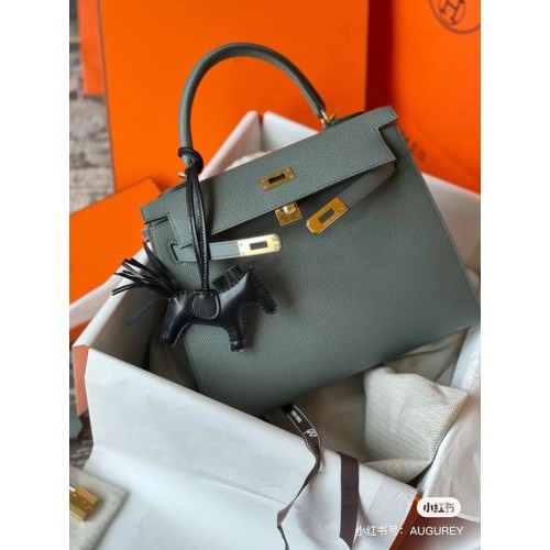 Hermes Original Epsom cuir KEL2578 gris éléphant