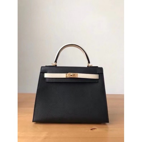 Hermes Original Epsom cuir KEL2578 noir&crème