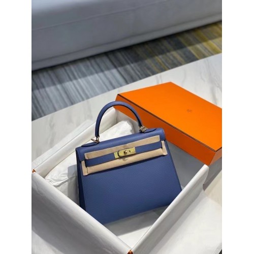 Hermès Original cuir Epsom KEL2578 bleu foncé