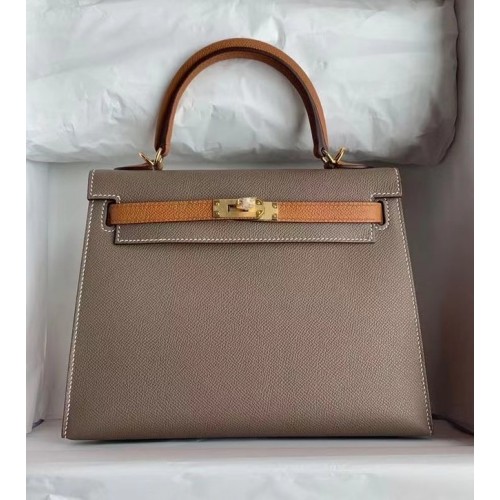 Hermes Original Epsom cuir KEL2578 gris&marron