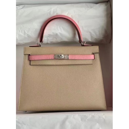 Hermes Original Epsom Leather KEL2578 gris clair&rose