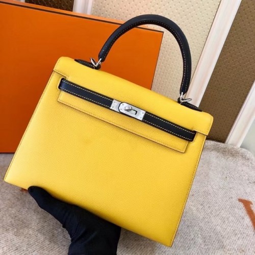 Hermes Original Epsom cuir KEL2578 jaune et noir