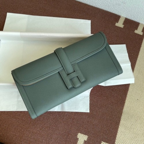 Pochette en cuir Hermes Original Espom 37088 Vert amande