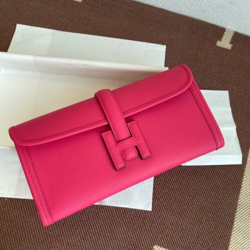 Pochette en cuir Hermes Original Espom 37088 Rouge violacé