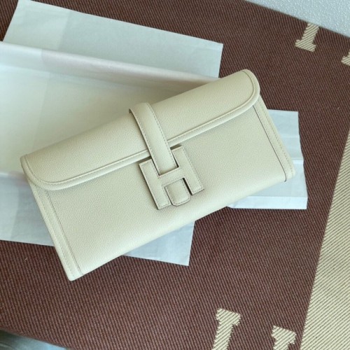 Pochette en cuir Hermes Original Espom 37088 crème