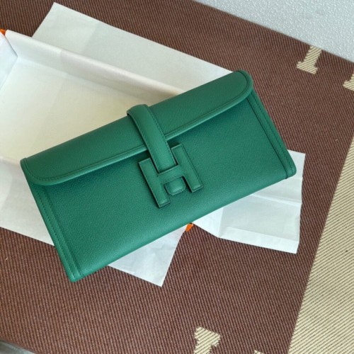Pochette en cuir Hermes Original Espom 37088 vert
