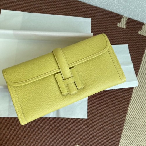Pochette en cuir Hermes Original Espom 37088 citron