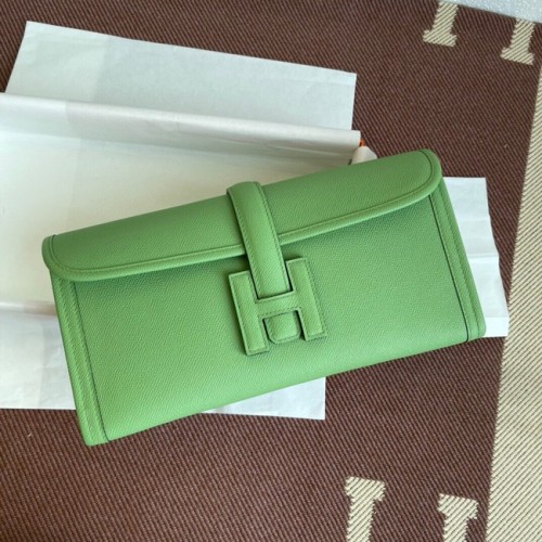 Pochette en cuir Hermes Original Espom 37088 vert clair