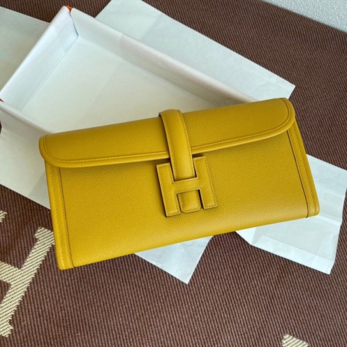 Pochette en cuir Hermes Original Espom 37088 jaune