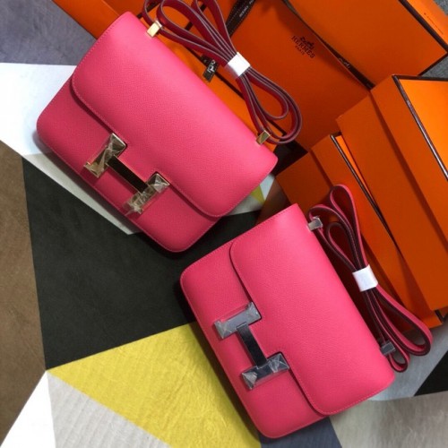 Hermes Original Espom cuir sac Constance 5333 rouge à lèvres rose