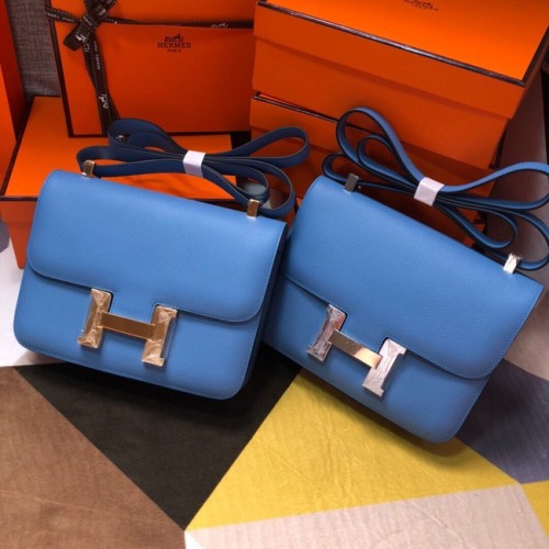 Hermes Original Espom Sac Constance en cuir 5333 bleu